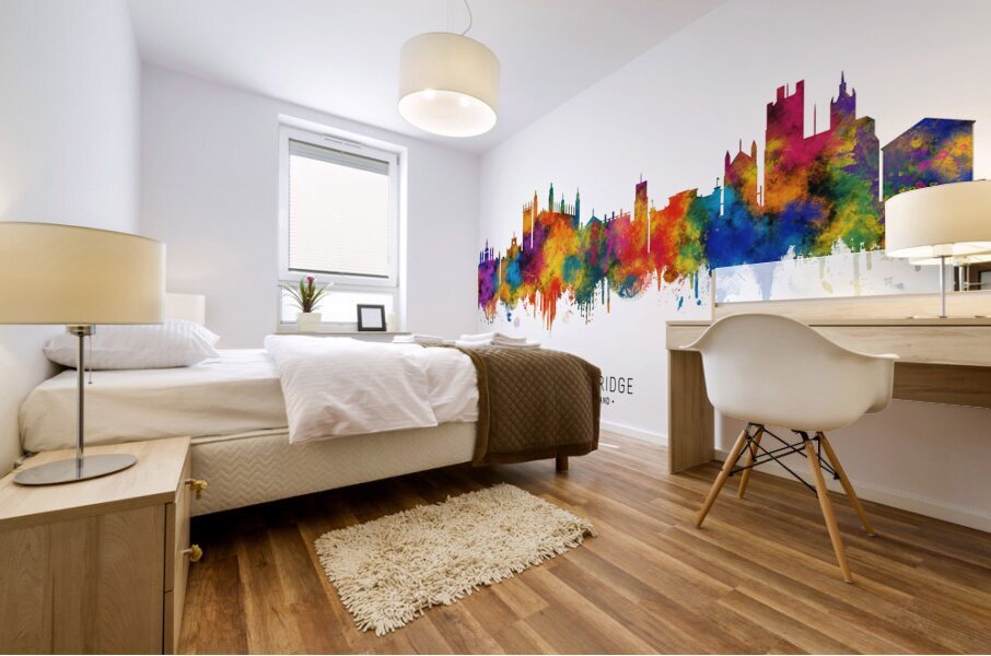 Cambridge England Skyline Mural print
