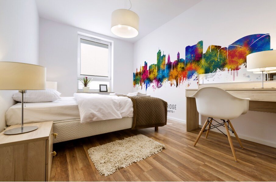 Cambridge USA Skyline Mural print