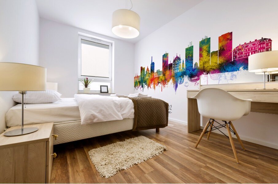 Lodz Poland Skyline Mural print