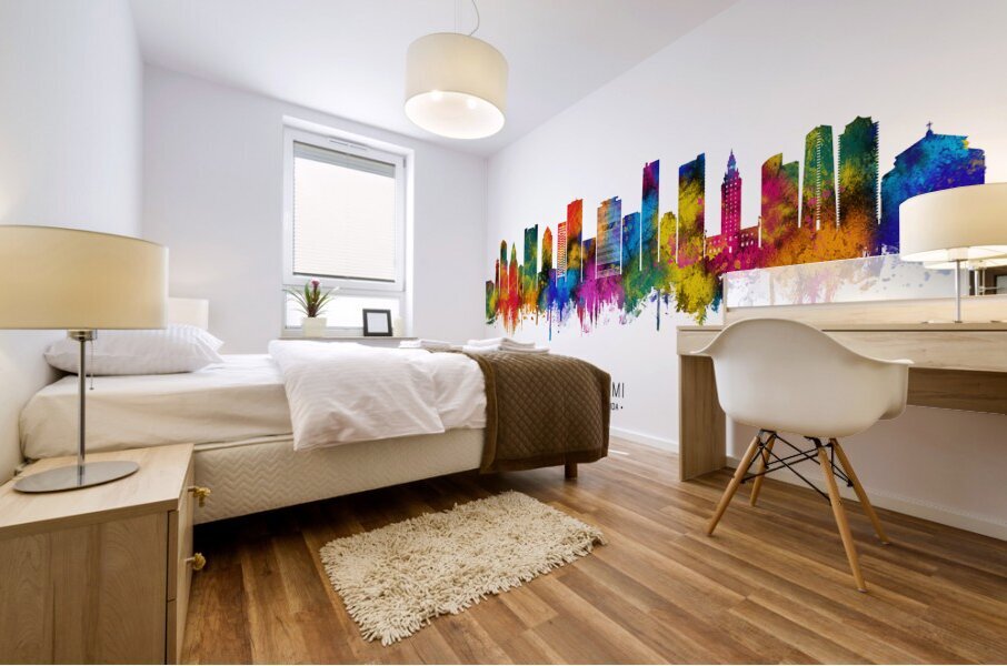 Miami Florida Skyline Mural print