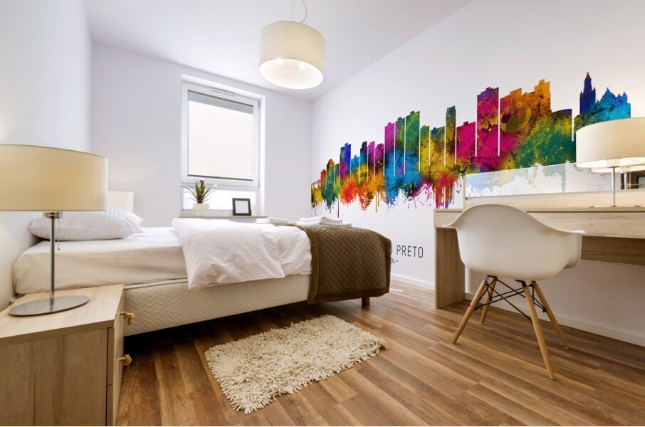 Ribeirao Preto Brazil Skyline Mural print