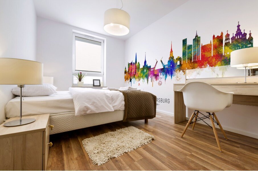 St. Petersburg Russia Skyline Mural print