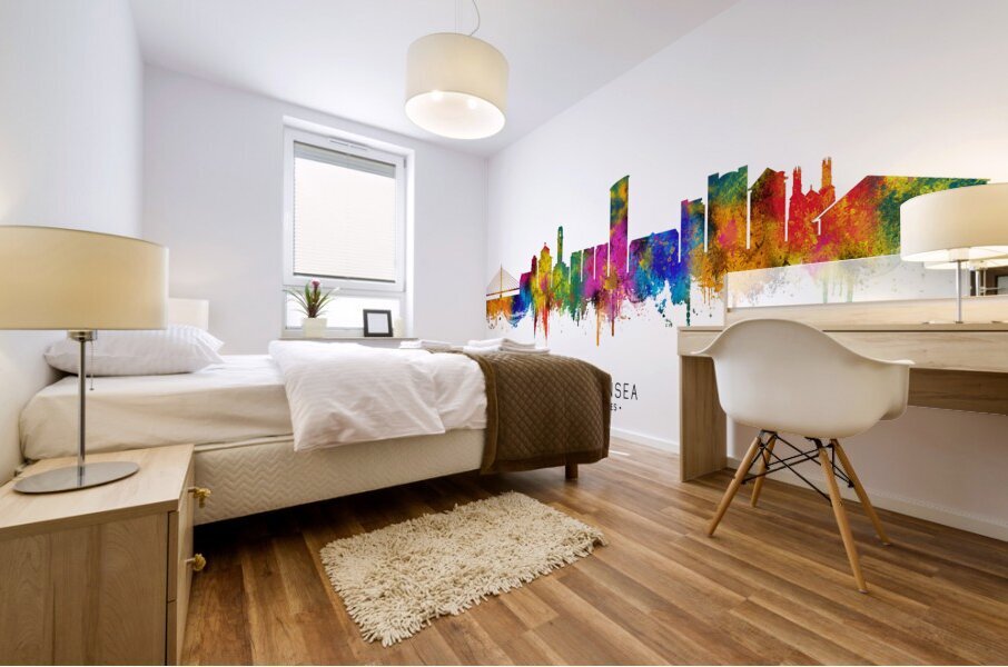 Swansea Wales Skyline Mural print