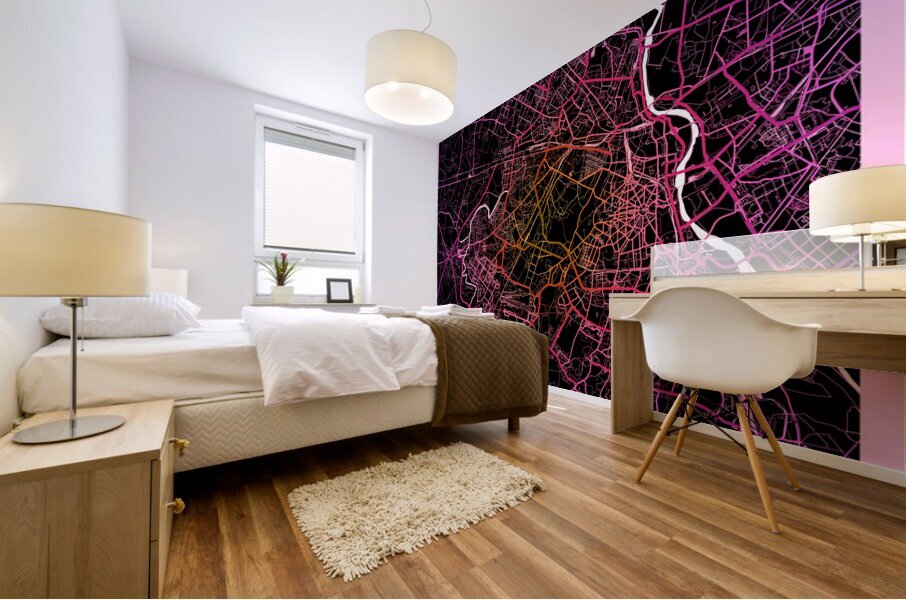 Delhi India Road Map Mural print