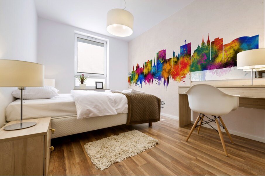 Macon Georgia Skyline Beige Mural print
