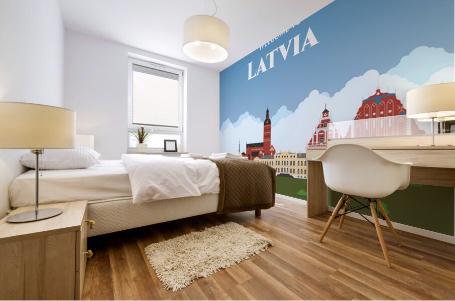 Welcome to Latvia Mural print
