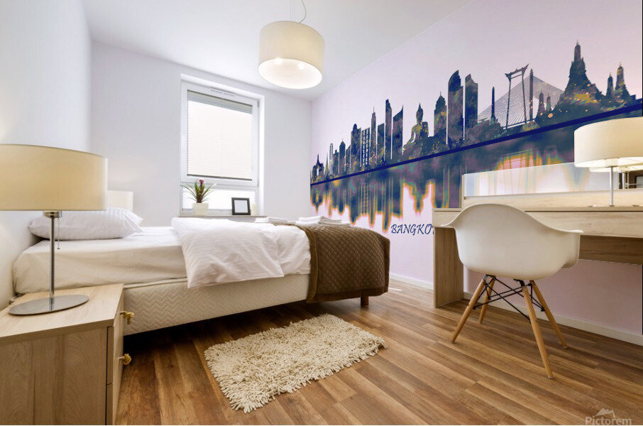Bangkok Skyline Mural print