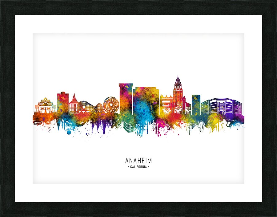 Anaheim California Skyline Picture Frame print