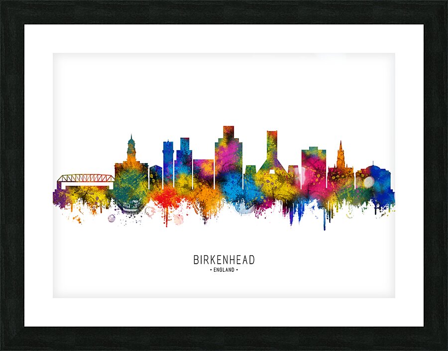 Birkenhead England Skyline Picture Frame print