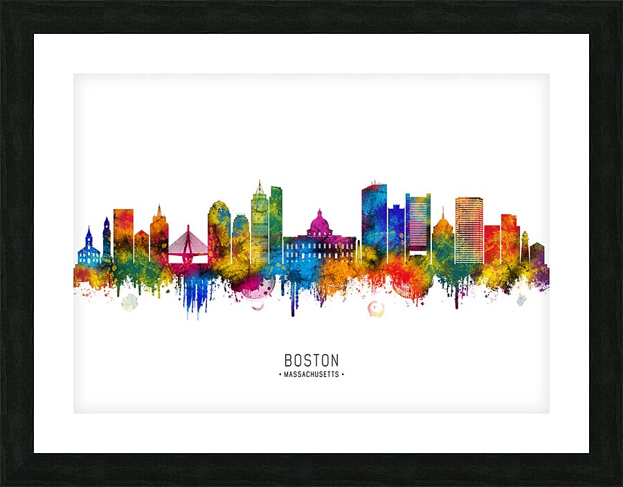 Boston Massachusetts Skyline Picture Frame print