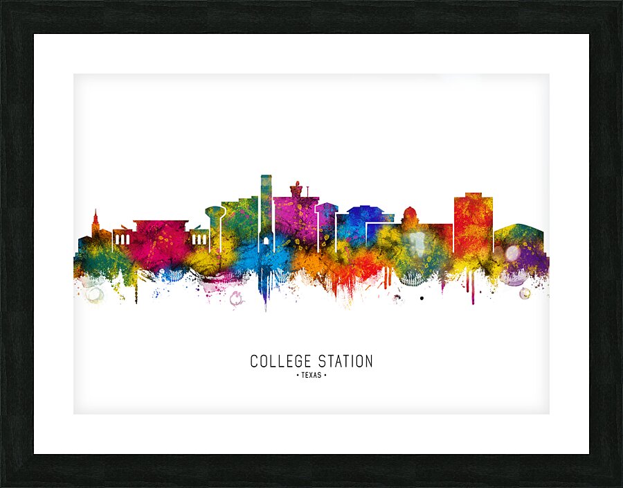 College Station Texas Skyline Picture Frame print