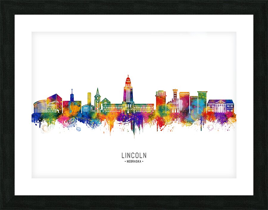 Lincoln USA Skyline Picture Frame print