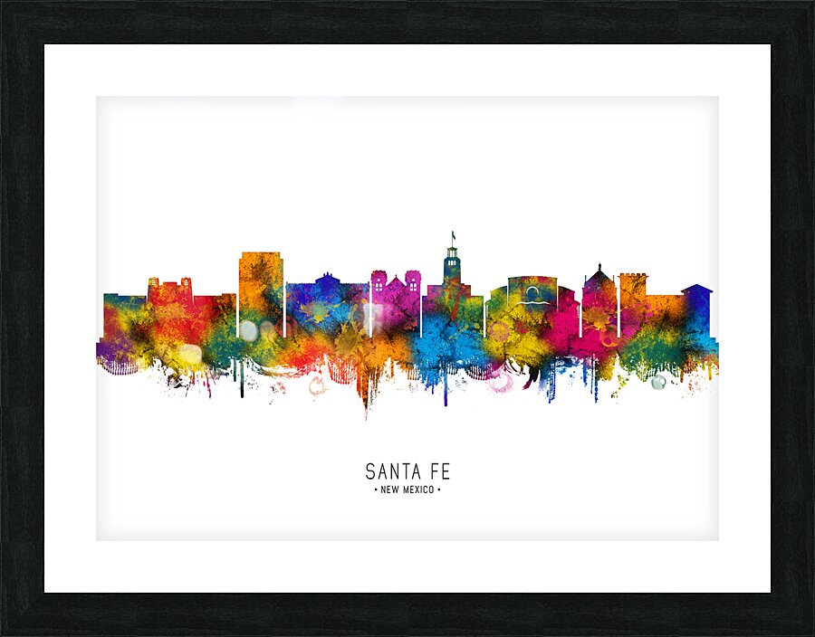 Santa Fe New Mexico Skyline Picture Frame print