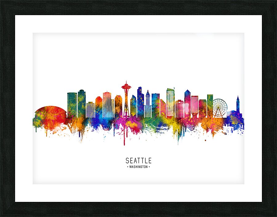 Seattle Washington Skyline Picture Frame print