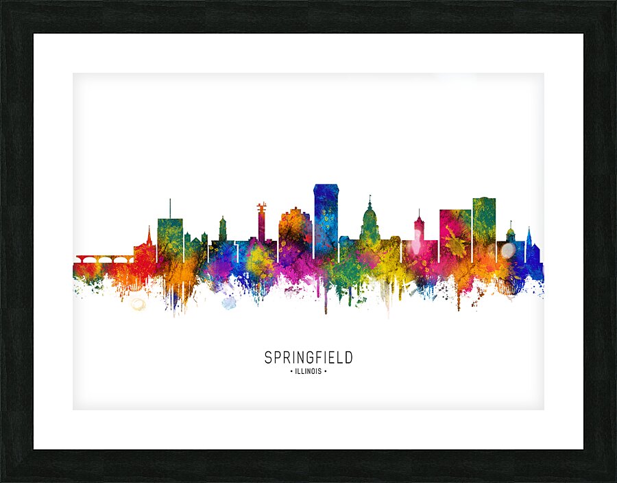 Springfield Illinois Skyline Picture Frame print
