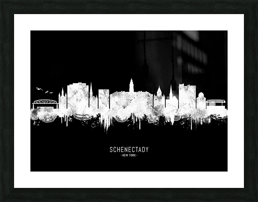 Schenectady New York BW Picture Frame print