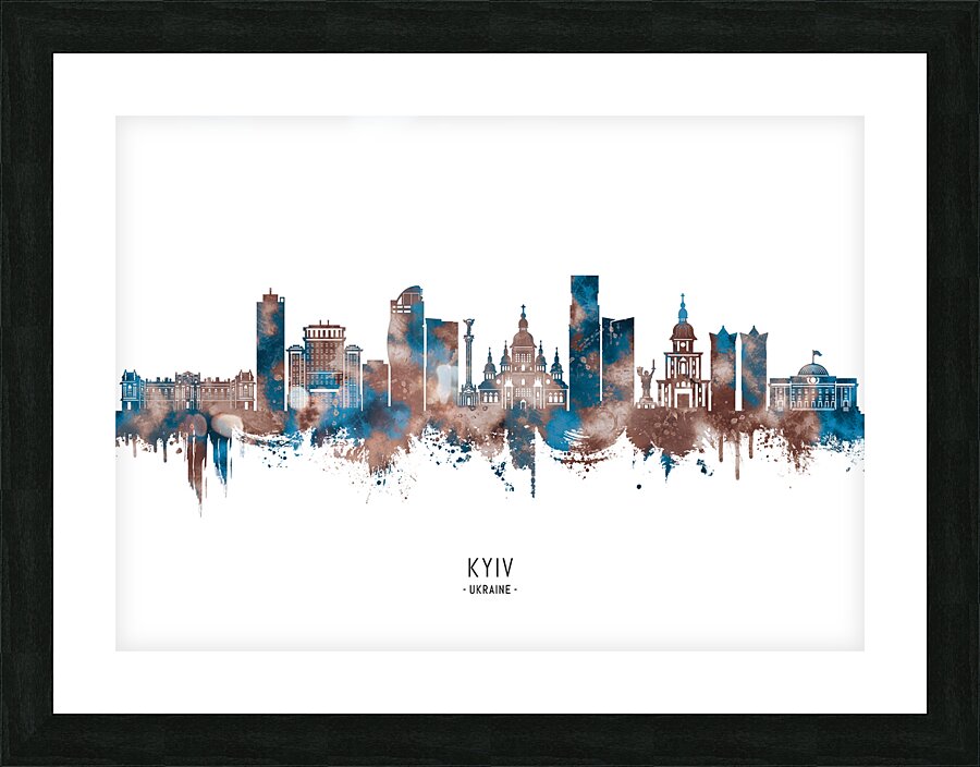 Kyiv Ukraine Skyline Sepia Picture Frame print