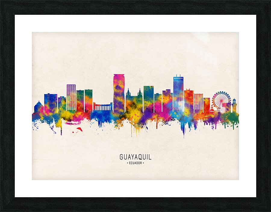 Guayaquil Ecuador Skyline Beige Picture Frame print