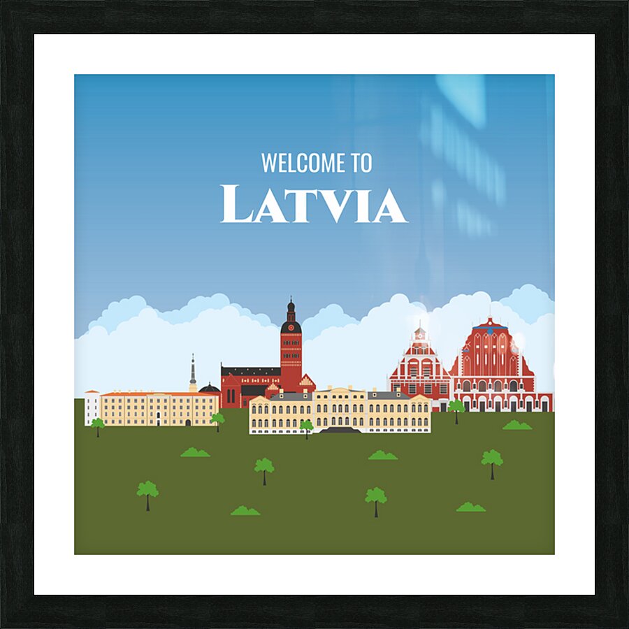 Welcome to Latvia Picture Frame print
