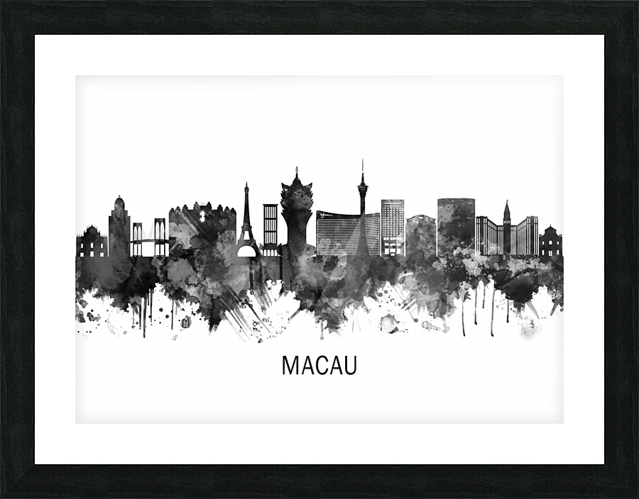Macau China Skyline BW Picture Frame print