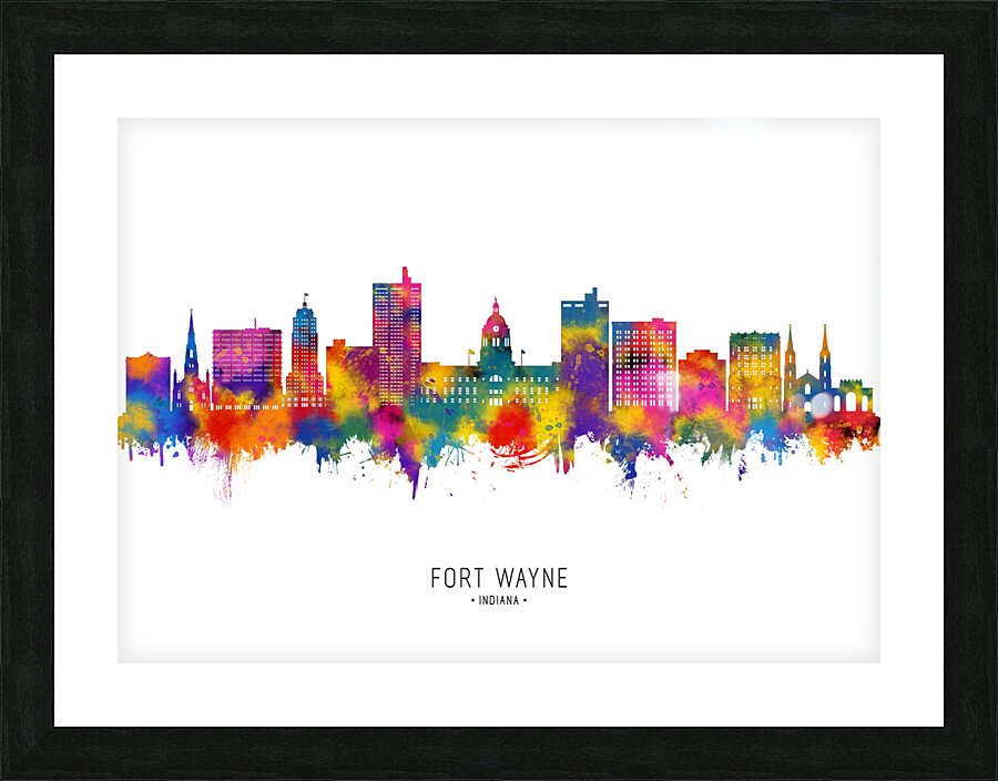Fort Wayne Indiana Skyline Picture Frame print