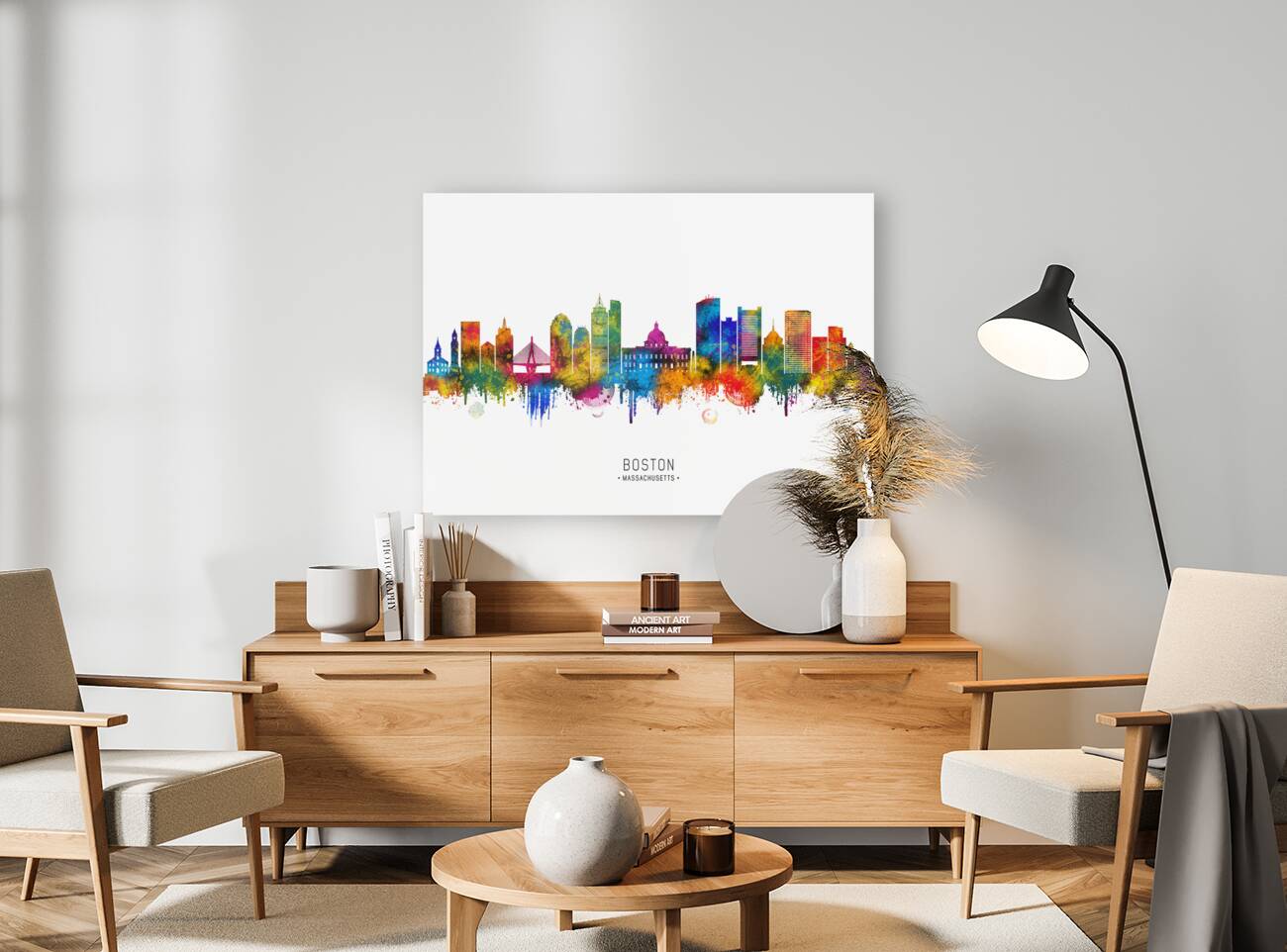 Boston Massachusetts Skyline Reproduction