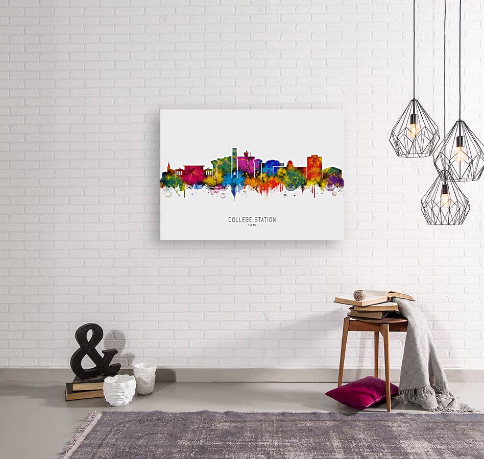 College Station Texas Skyline Reproduction