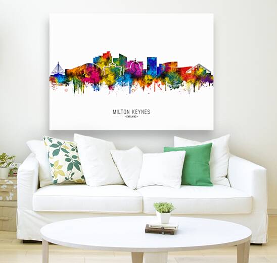 Milton Keynes England Skyline Reproduction