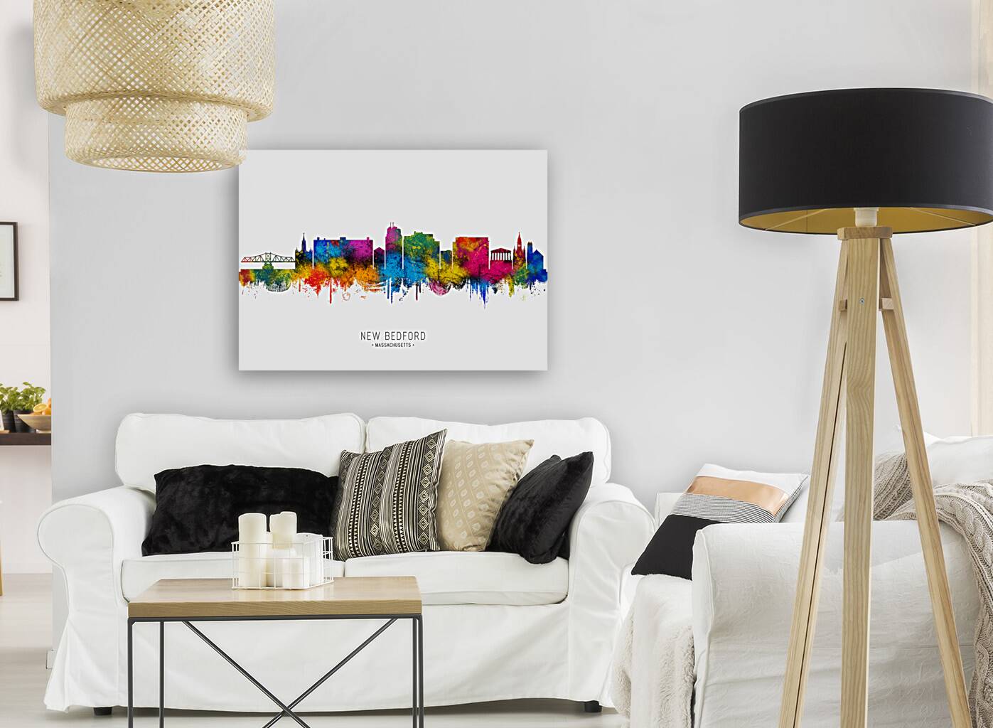 New Bedford Massachusetts Skyline Reproduction