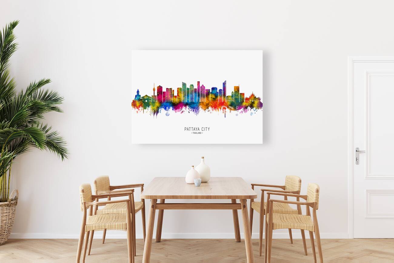 Pattaya City Thailand Skyline Reproduction