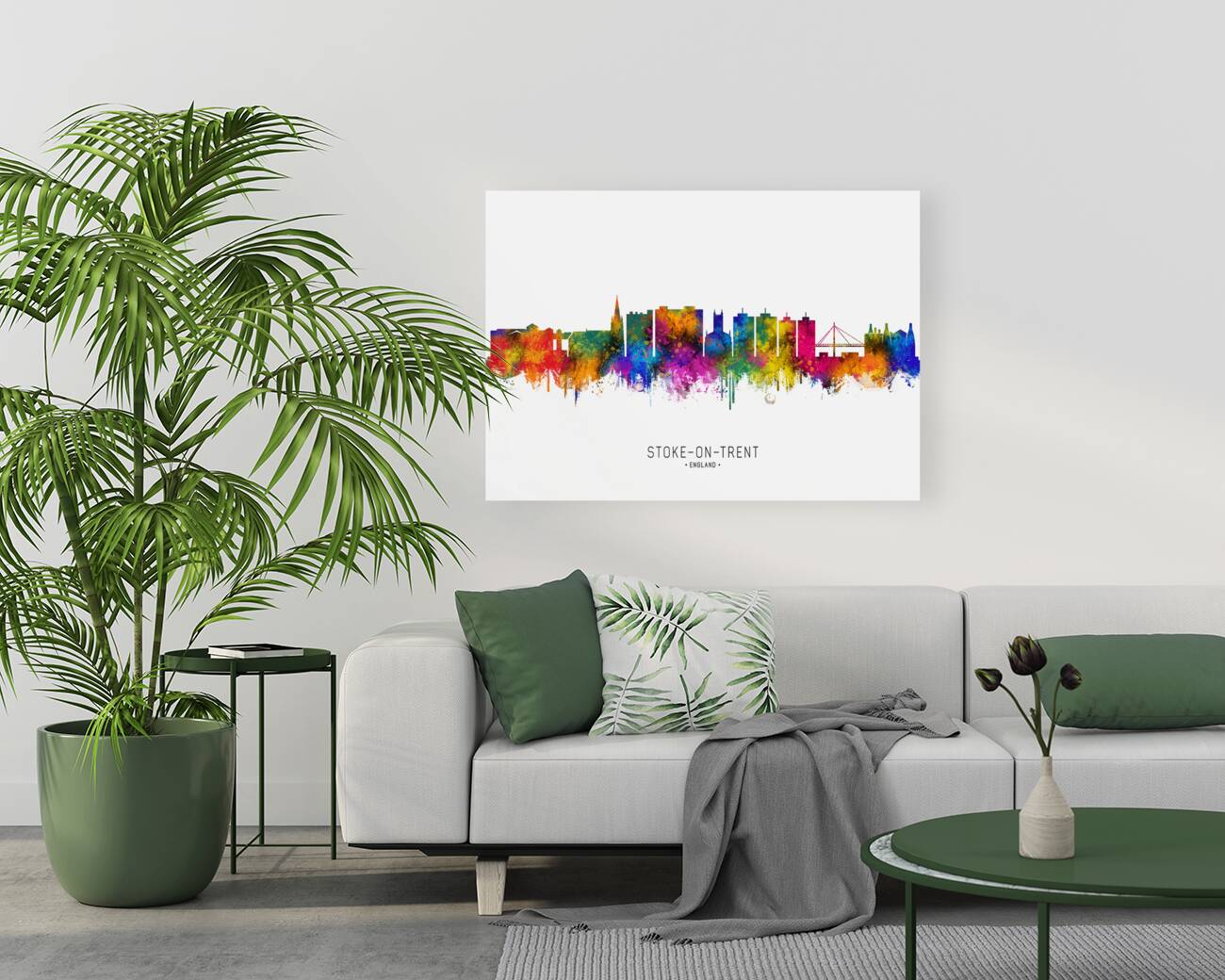 Stoke-on-Trent England Skyline Reproduction