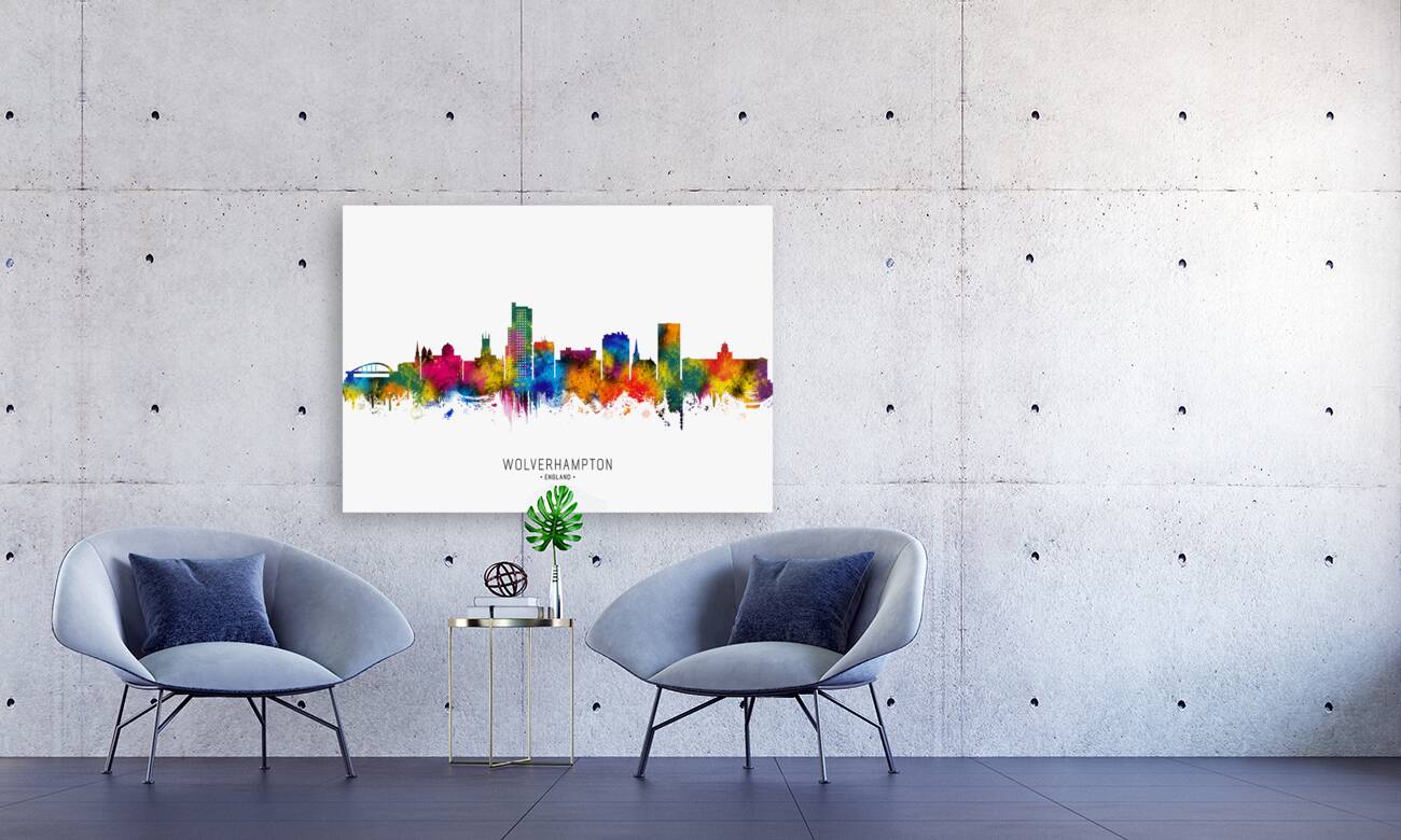 Wolverhampton England Skyline Reproduction