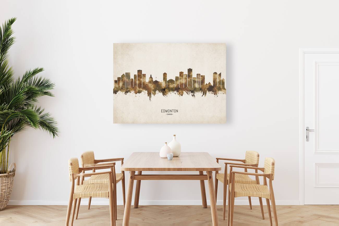 Edmonton Canada Cityscape Vintage Reproduction