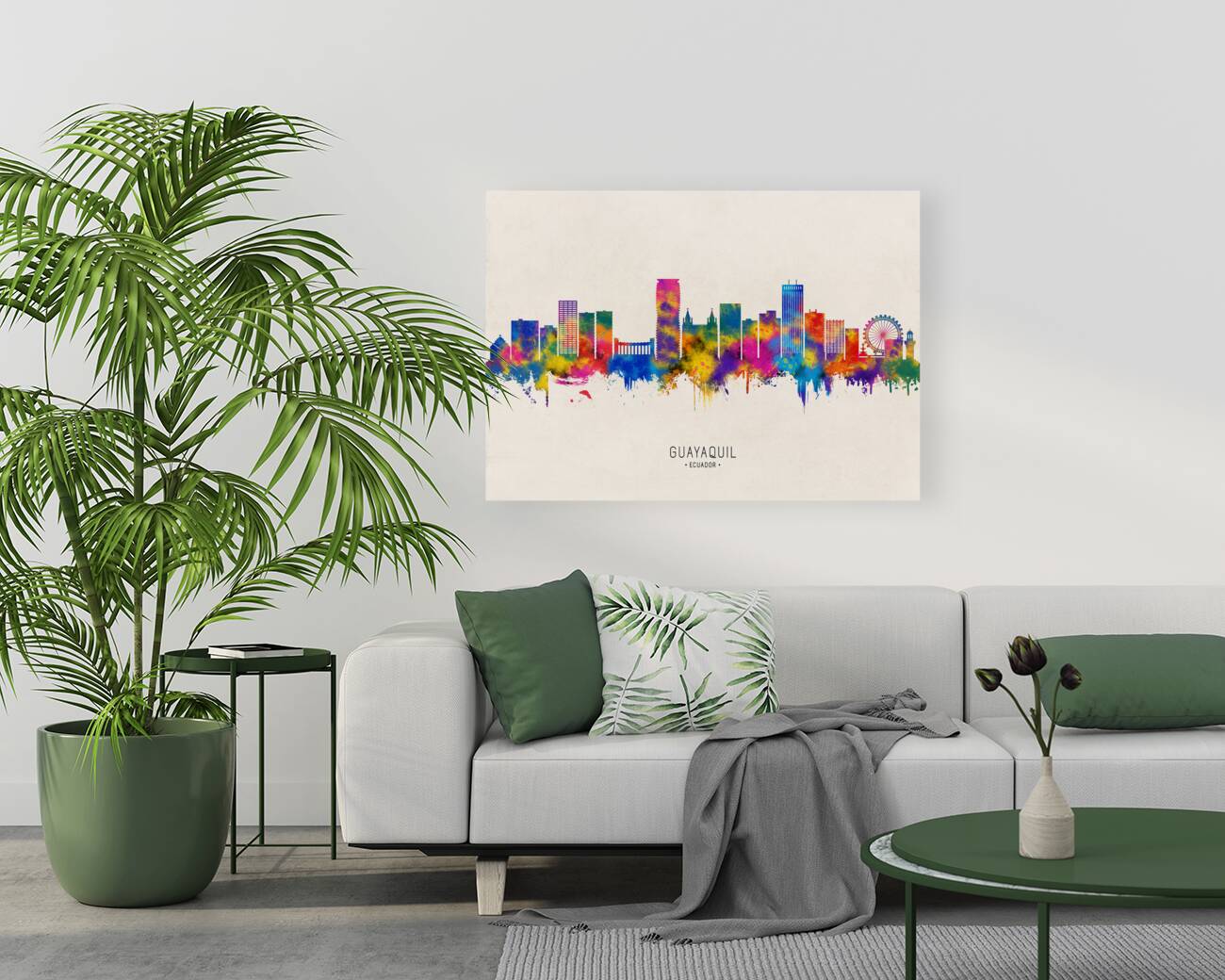 Guayaquil Ecuador Skyline Beige Reproduction