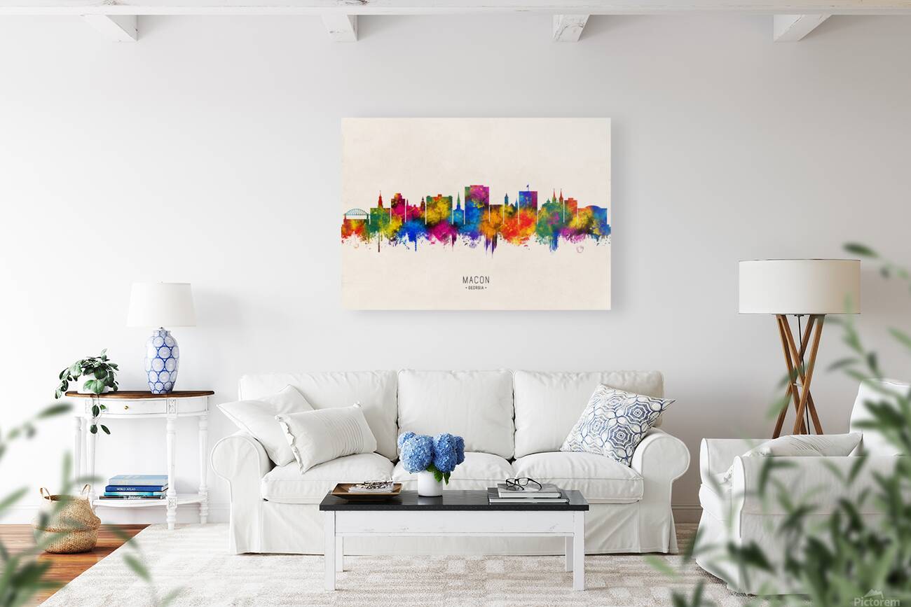 Macon Georgia Skyline Beige Reproduction