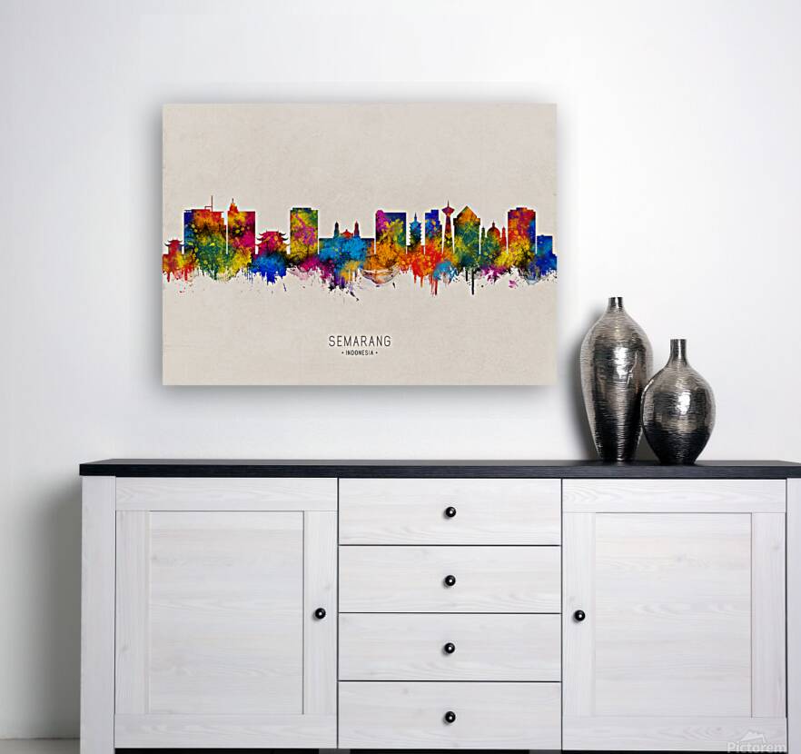 Semarang Indonesia Skyline Beige Reproduction