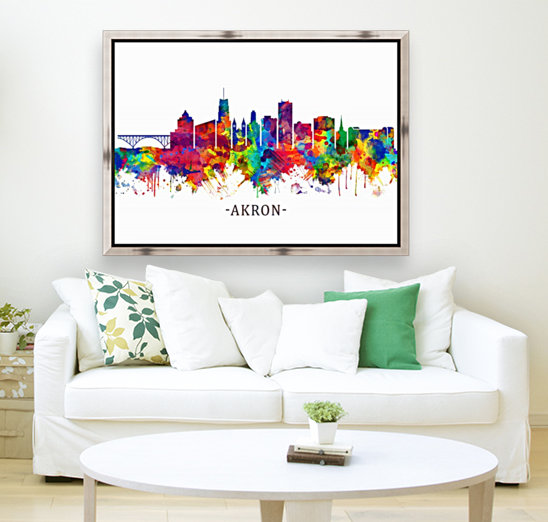 Akron Ohio Skyline Reproduction