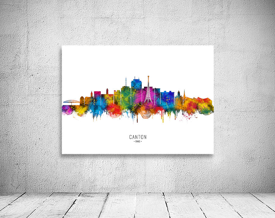 Canton Ohio Skyline Wall Preview