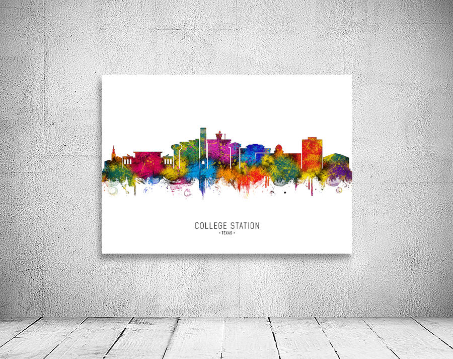 College Station Texas Skyline Wall Preview