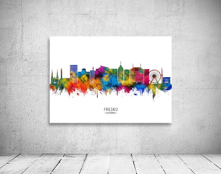 Fresno California Skyline Wall Preview