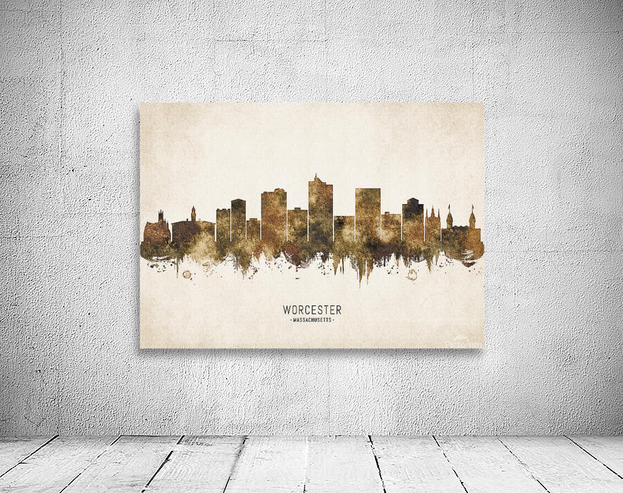 Worcester Massachusetts Cityscape Vintage Wall Preview