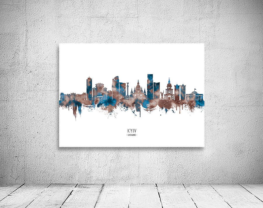 Kyiv Ukraine Skyline Sepia Wall Preview