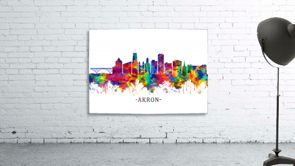 Akron Ohio Skyline Wall Preview