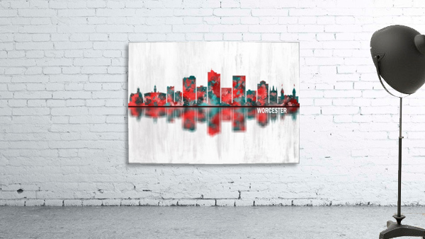 Worcester Massachusetts Skyline Wall Preview