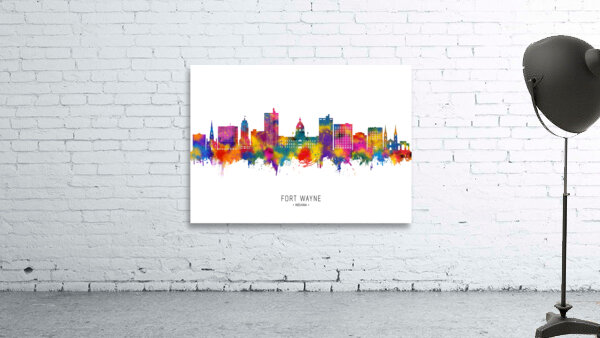 Fort Wayne Indiana Skyline Wall Preview