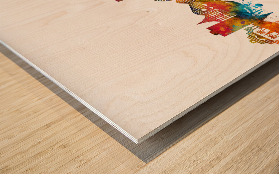 Anaheim California Skyline Wood print