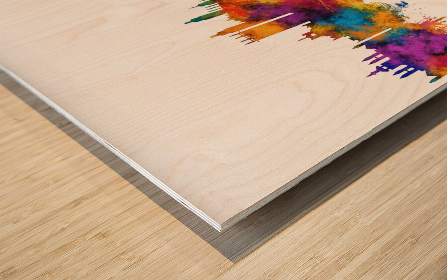 Cambridge England Skyline Wood print