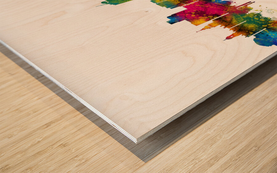 Cambridge USA Skyline Wood print