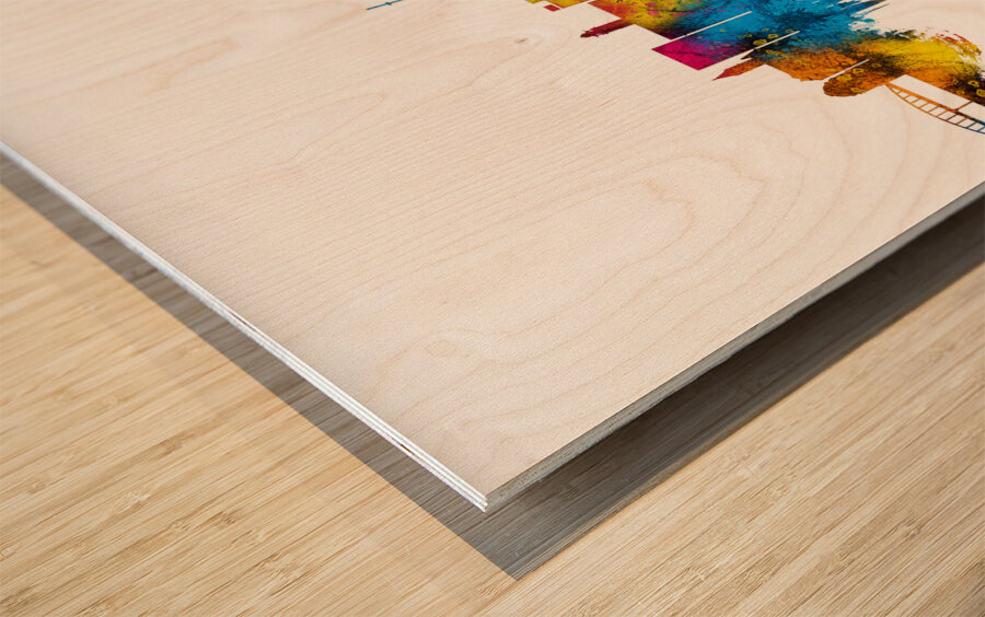 Canton Ohio Skyline Wood print