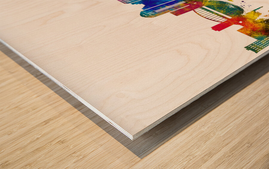 Columbus Ohio Skyline Wood print